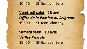 Horaire de la Semaine sainte