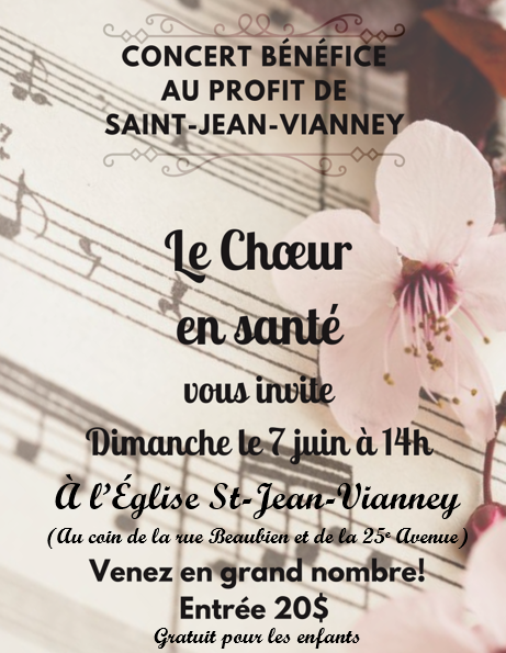 Concert bénéfice 7 juin 2026, 14h00