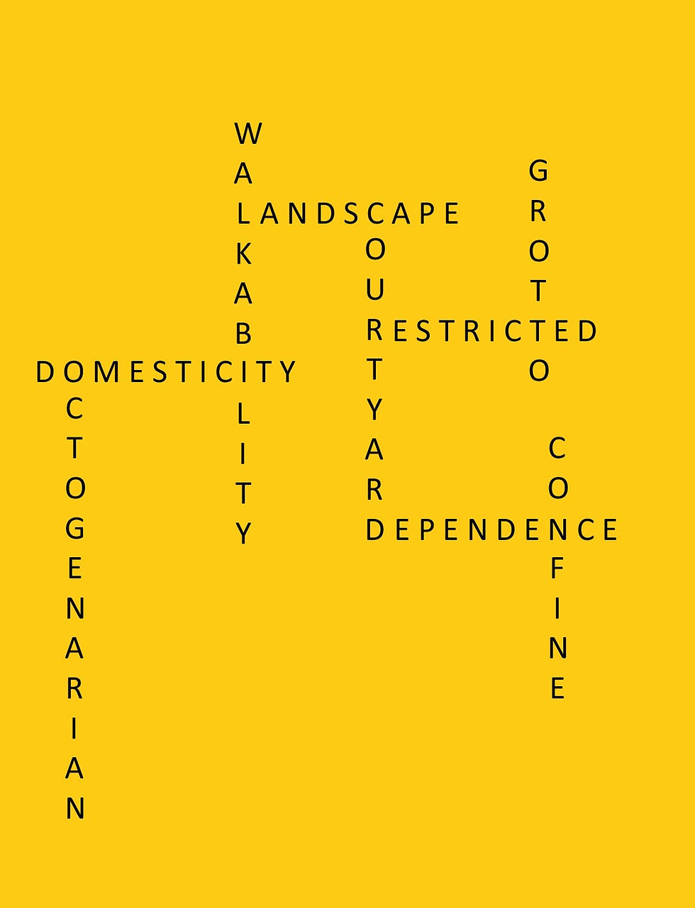 yellow, domesticity, key actor, landscape, restricted, grotto, confined, walkability, octogenarian, dependence, courtyard, pali, gaothan, urban village, bandra