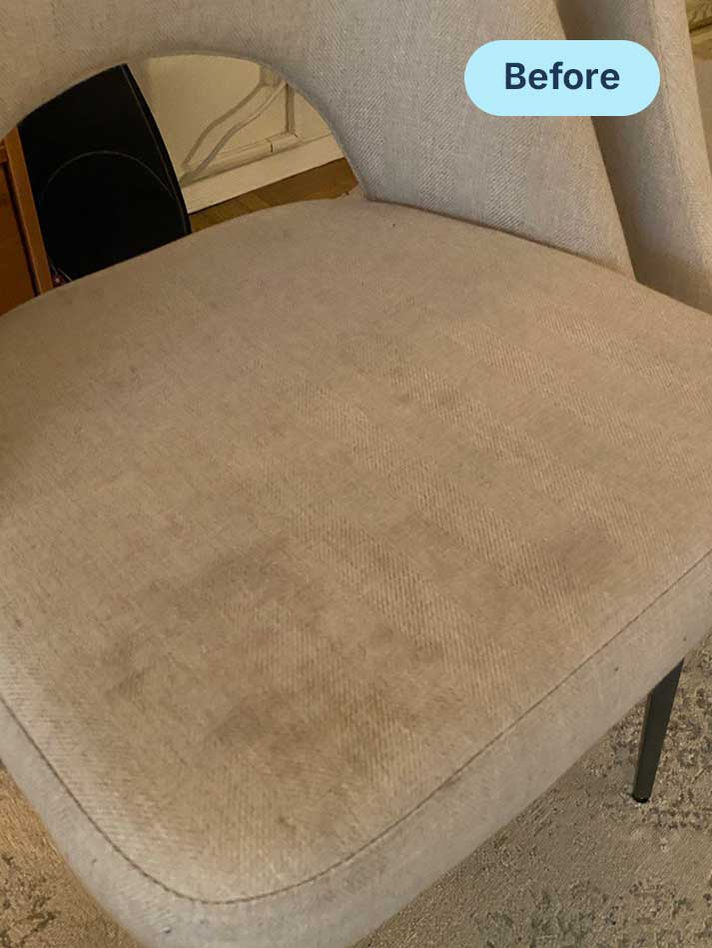 Before residential chair cleaning in NYC