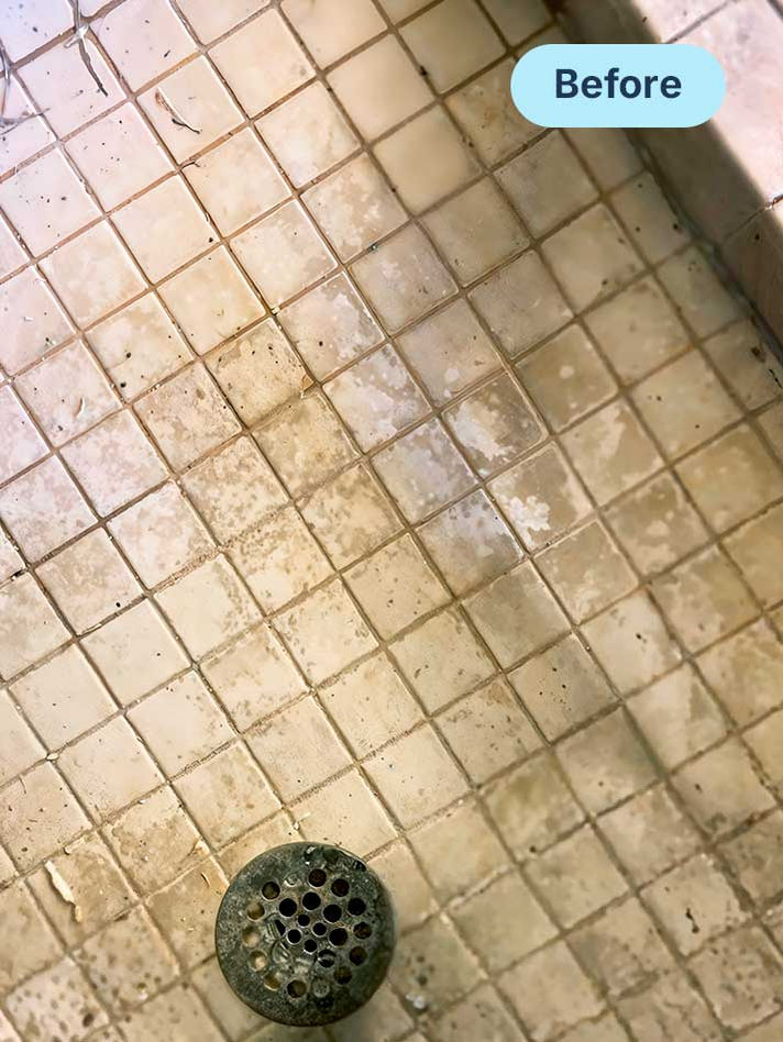 Before residential tile cleaning in NYC