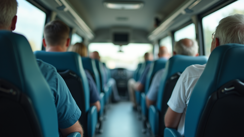 Eye-level view of a comfortable vehicle interior designed for patient transportation