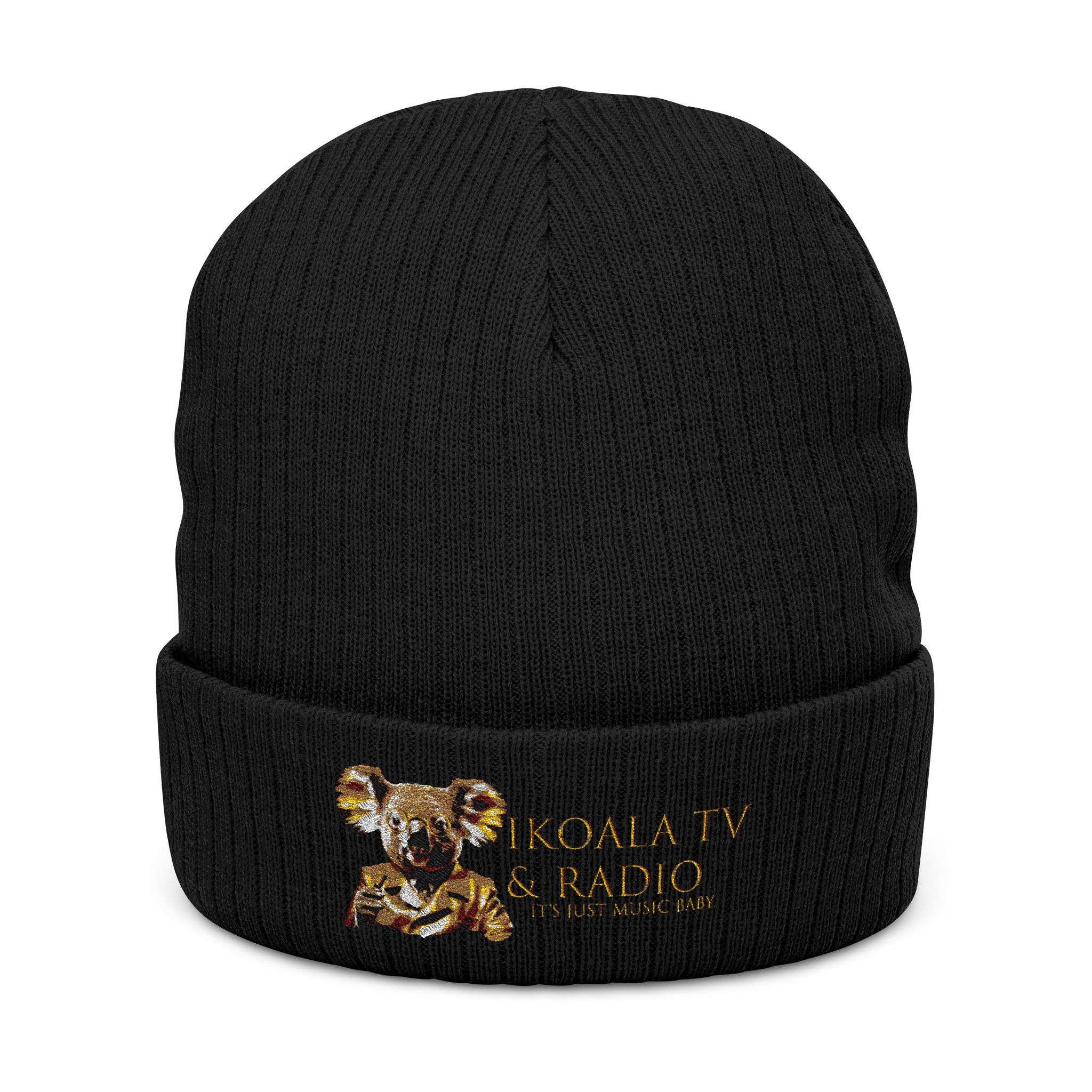 IKOALA Embroidered Ribbed Knit Beanie - Stylish Winter Hat for Cozy Warmth