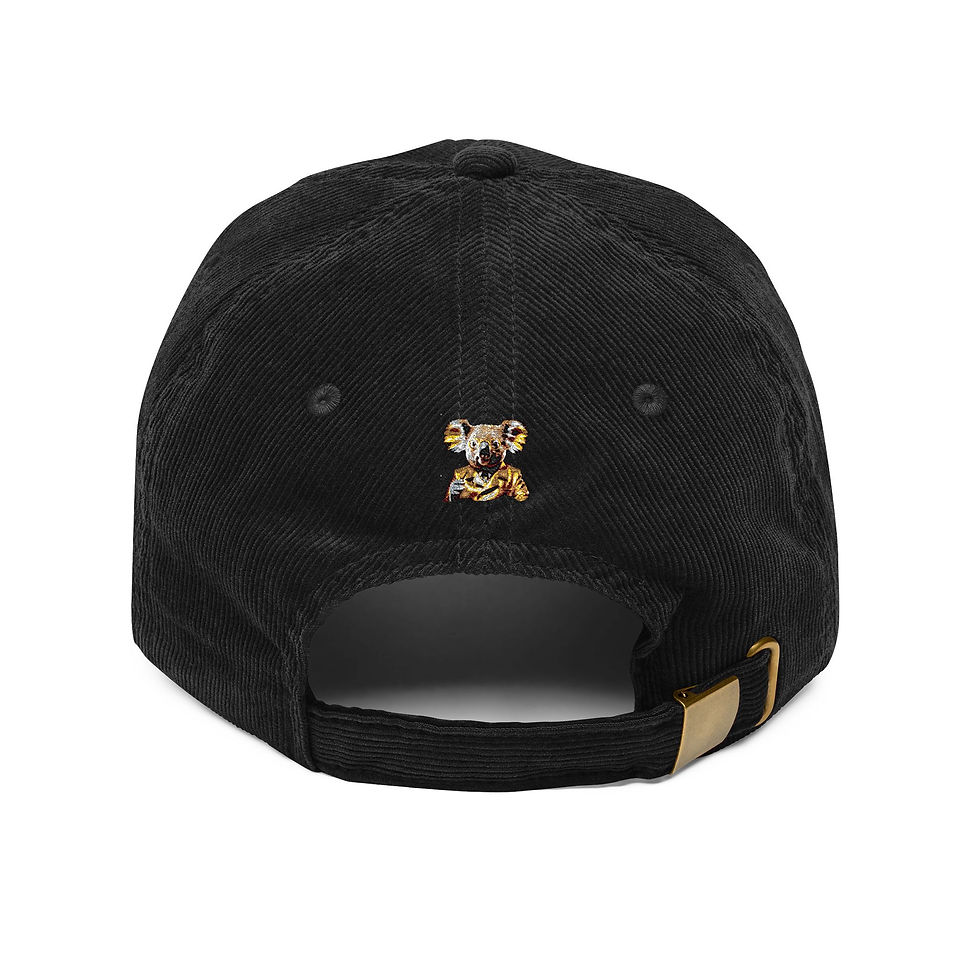 Thumbnail: Embroidered Vintage Corduroy Cap - Trendy Bear Design
