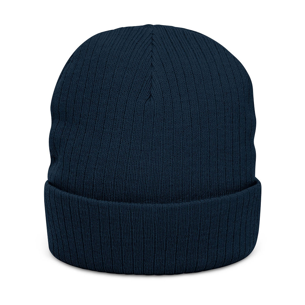 Thumbnail: IKOALA Embroidered Ribbed Knit Beanie - Stylish Winter Hat for Cozy Warmth