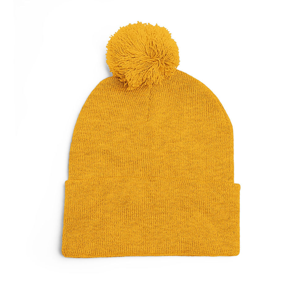 Thumbnail: IKOALA Cozy Pom-Pom Knit Cap with Bear Embroidery