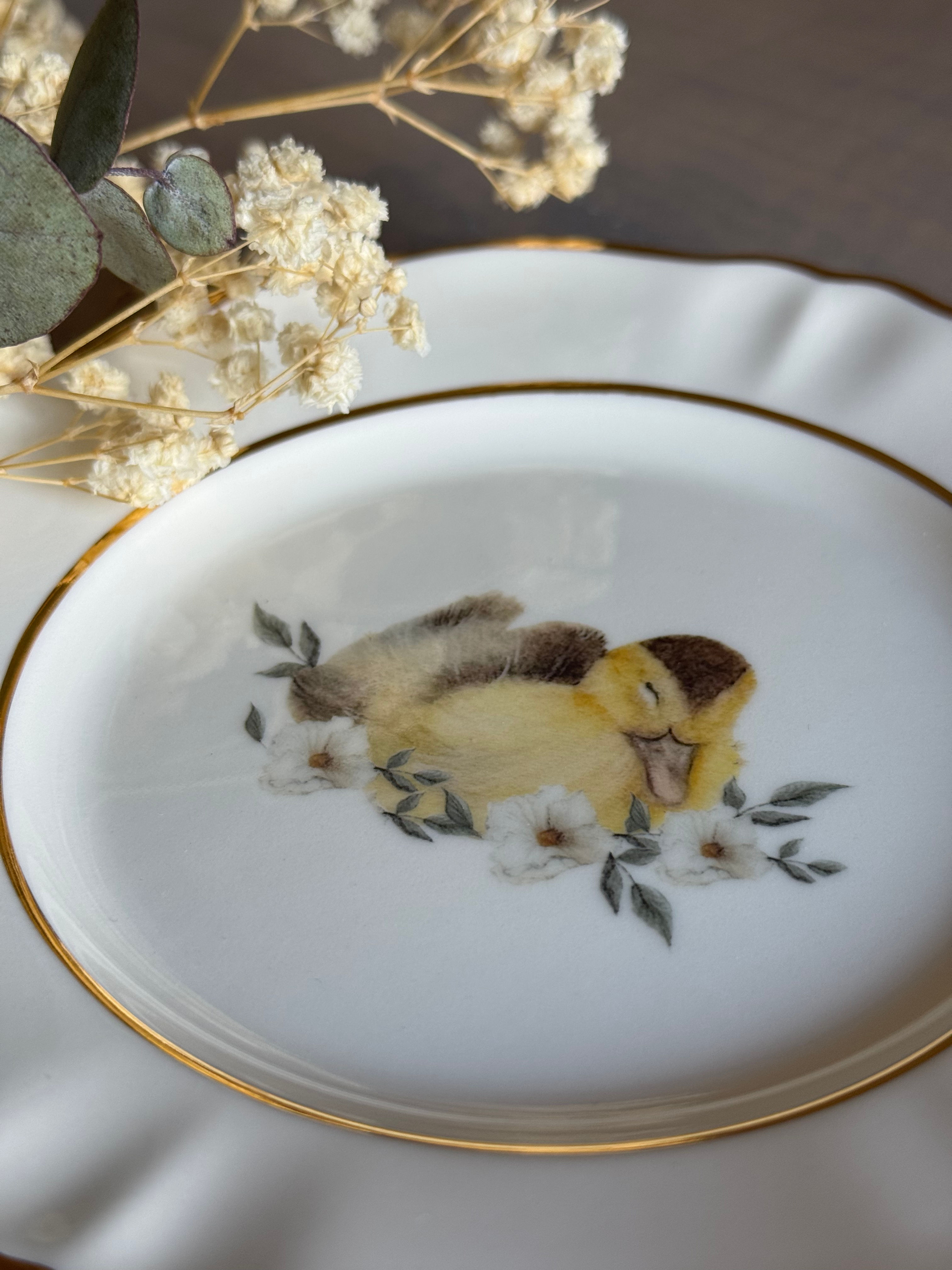 Piattino in porcellana e oro zecchino 