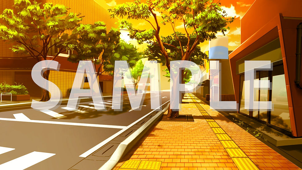 サムネイル： 【背景素材】現代の道路1【時間差分3点】