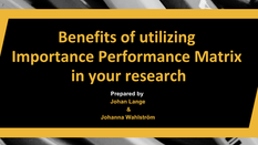 White Paper: Importance Performance Matrix 