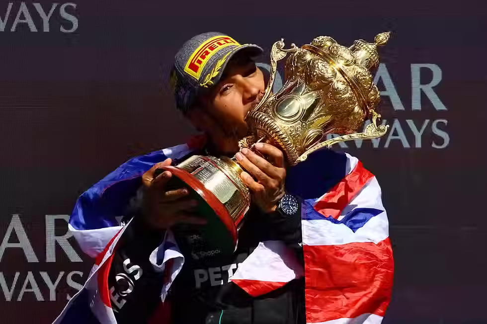 Lewis Hamilton vence o GP da Inglaterra de F1 2024 — Foto: Mark Thompson/Getty Images