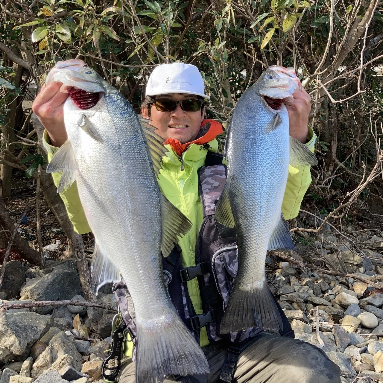 ヒラスズキ2尾と山下勇磨