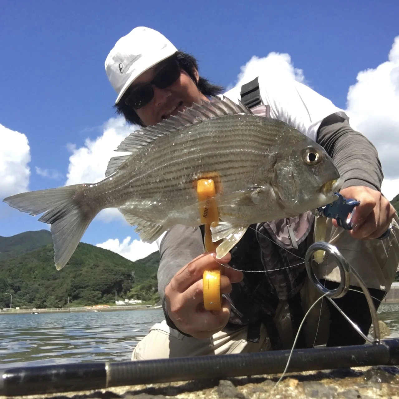 3dプリンタ製SLIDEWIPER55Sでショアからヘダイを釣った画像