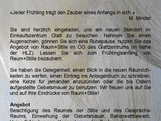 21. März: Tag der offenen Türen