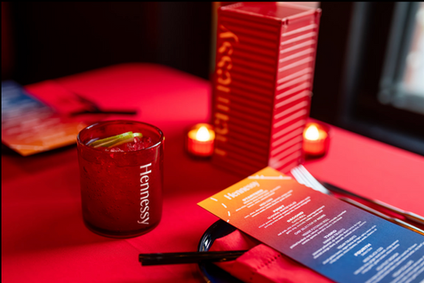 Hennessy branded cocktail and details NBA All-Star activation Kaiyō San Francisco