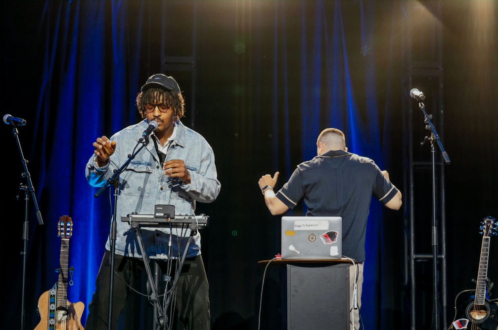 Musicians performing live during the Newschool Venture event in San Francisco.