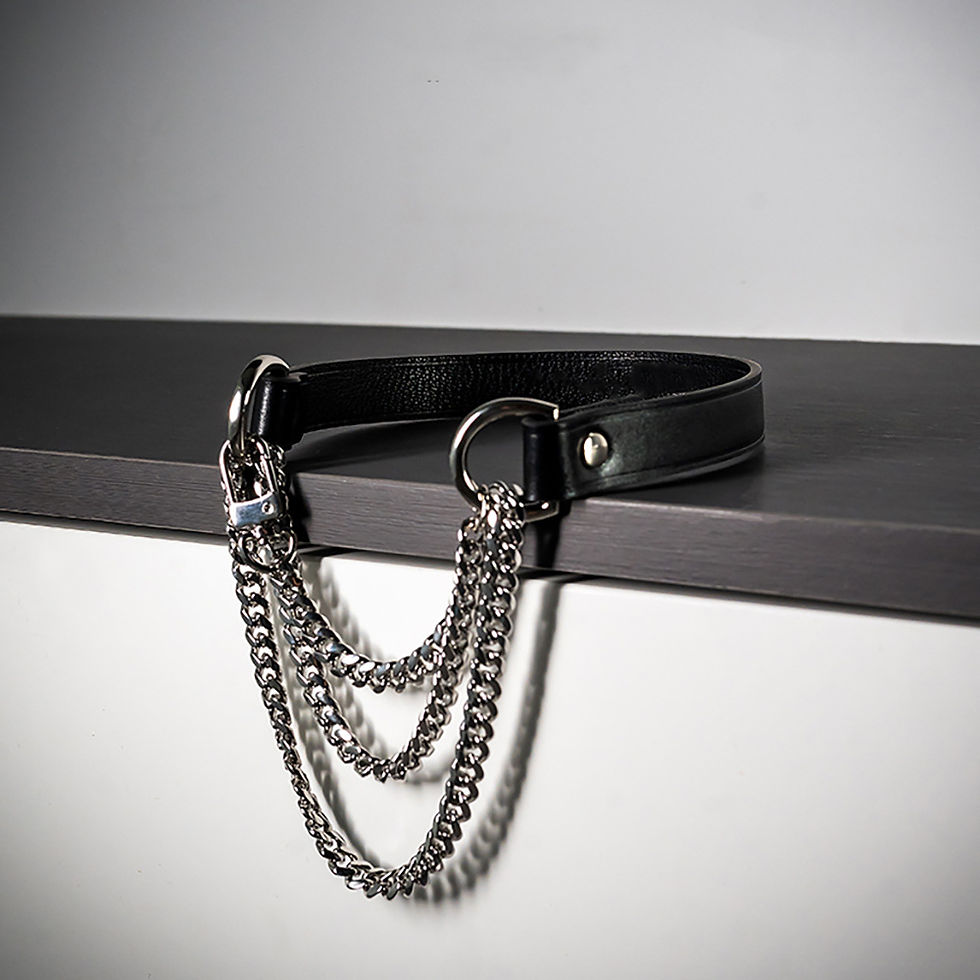 Thumbnail: Adjustable Leather Choker Necklace
