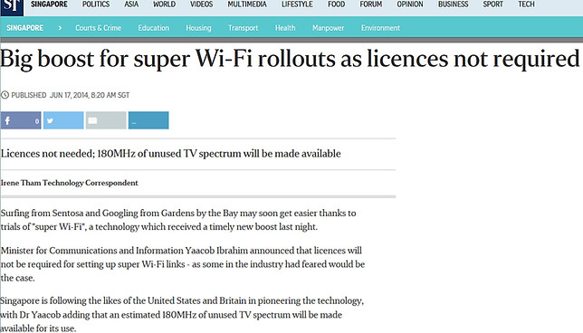 Big boost for super WiFi rollouts as licences are not required and 180 MHz of unused TV spectrum will be made available