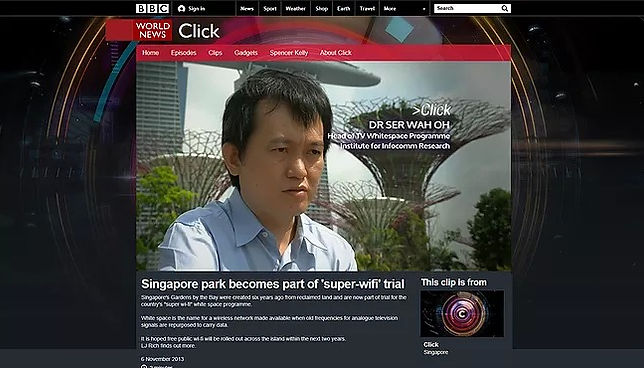 Singapore park has become part of 'super-wifi' trial.