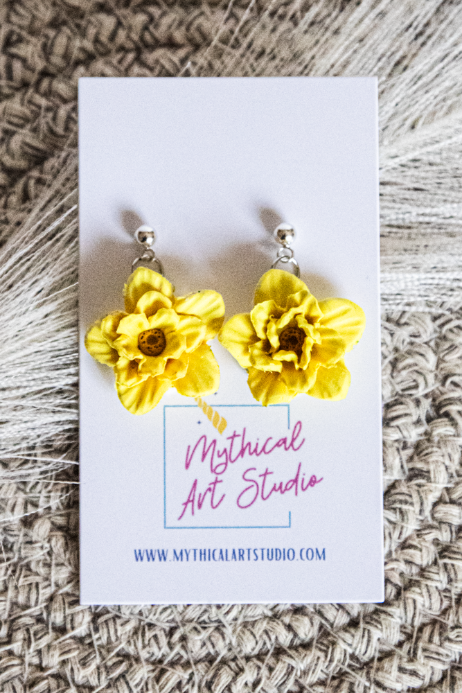 Ruffled Bloom Dangle Earrings