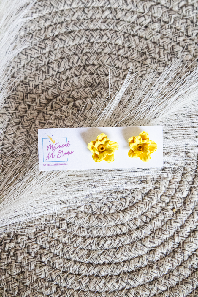 Ruffled Bloom Stud Earrings