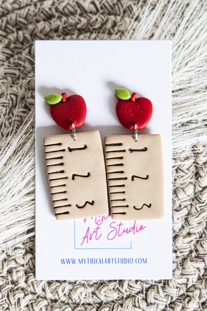 Apple & Ruler Dangles