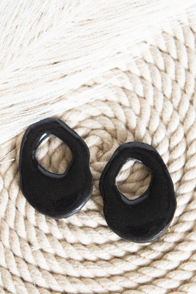 Thumbnail: Organic Oval Donut Charms – Neutral Polymer Clay Charm