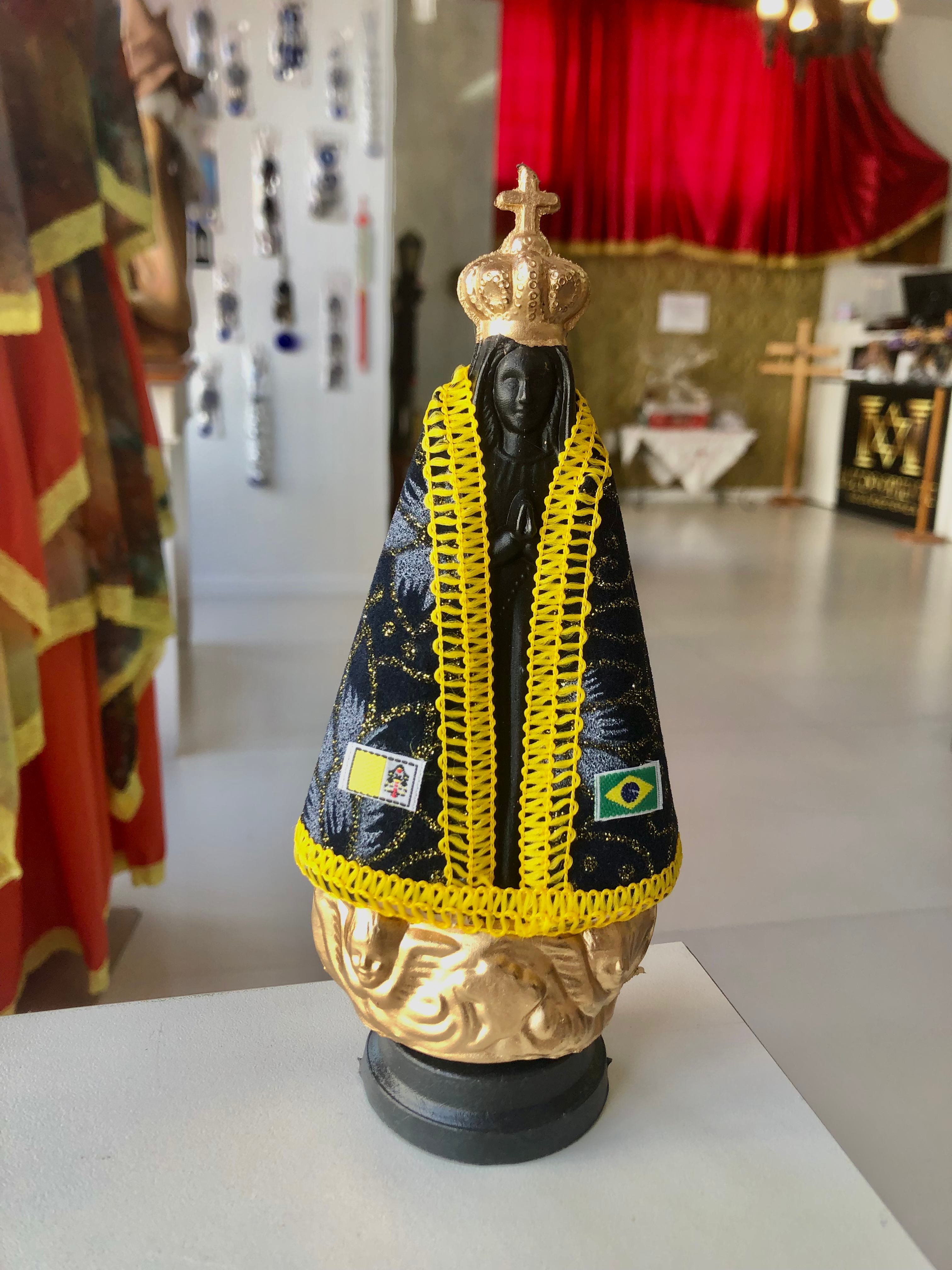 Imagem Nossa Senhora Aparecida – Gesso 17 cm | Azul-escuro