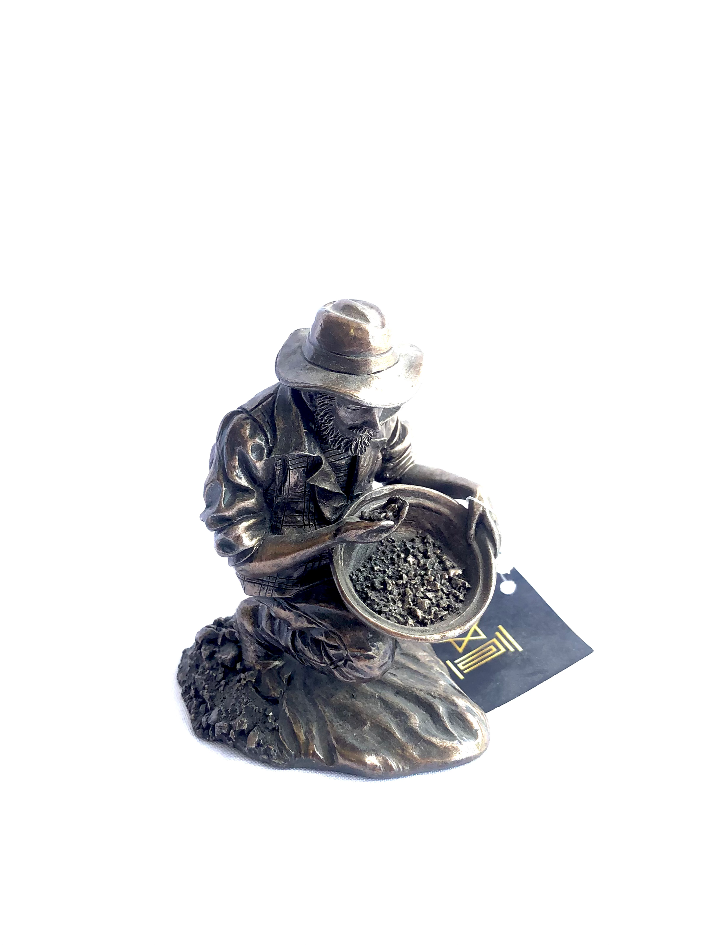 Escultura de Garimpeiro – Resina com Acabamento Bronze (10 cm) 