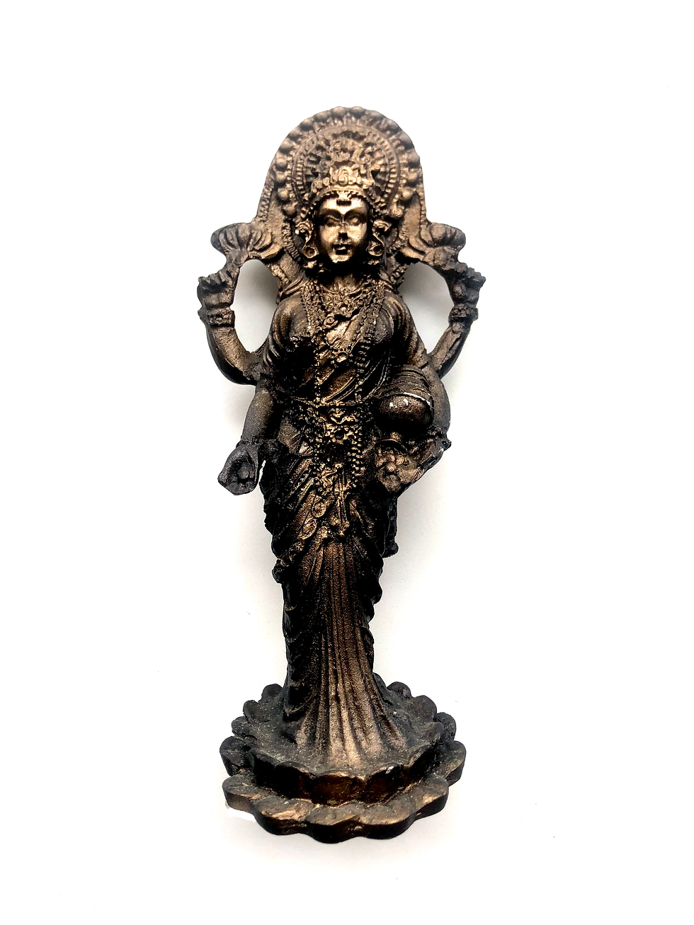 Estátua Deusa Laxmi/Lakshimi – Hinduísmo – Decorativa em Resina | 21 cm