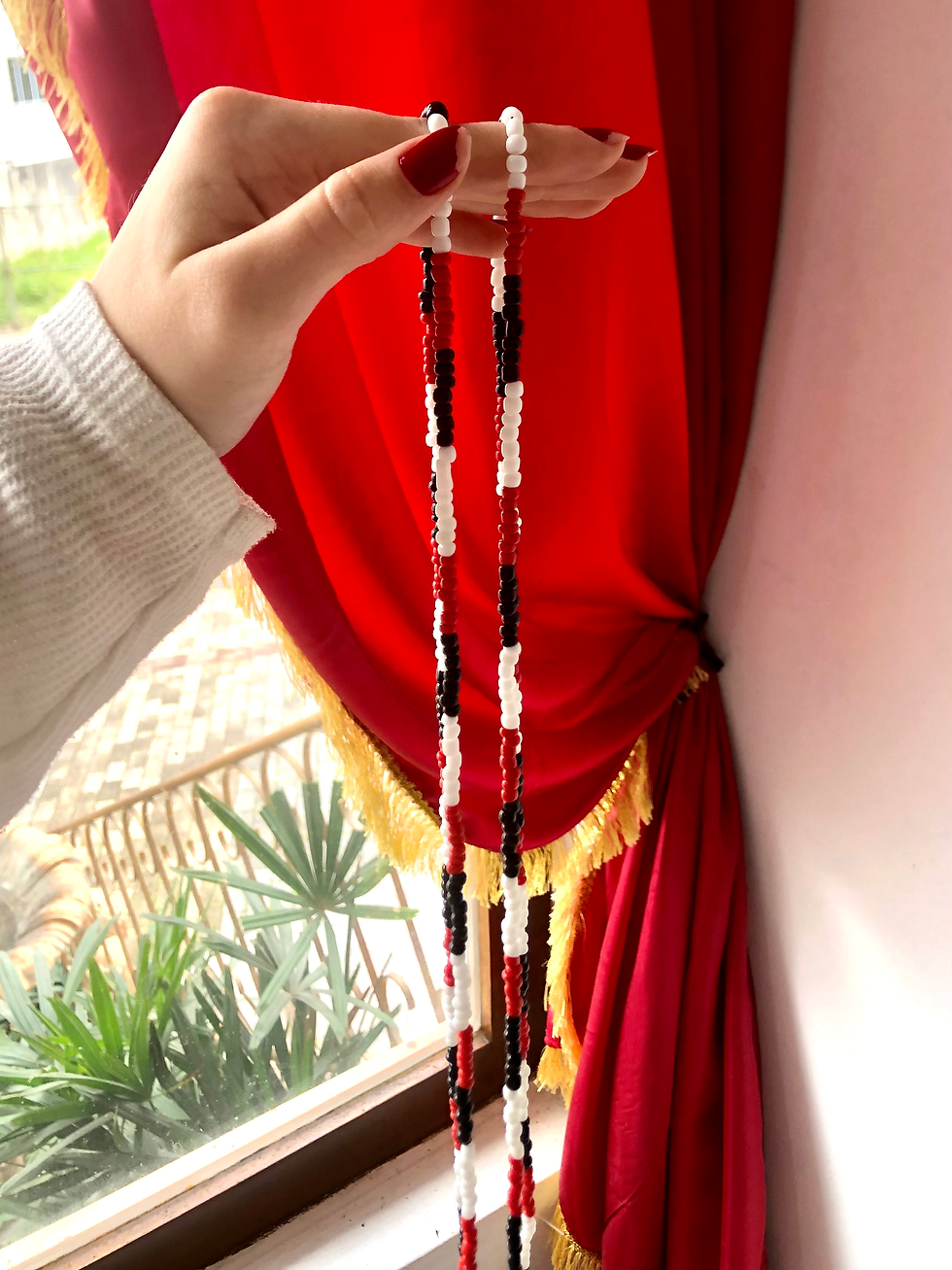 Guia de proteção - Vermelho, Preto e Branco | Uni - 40cm