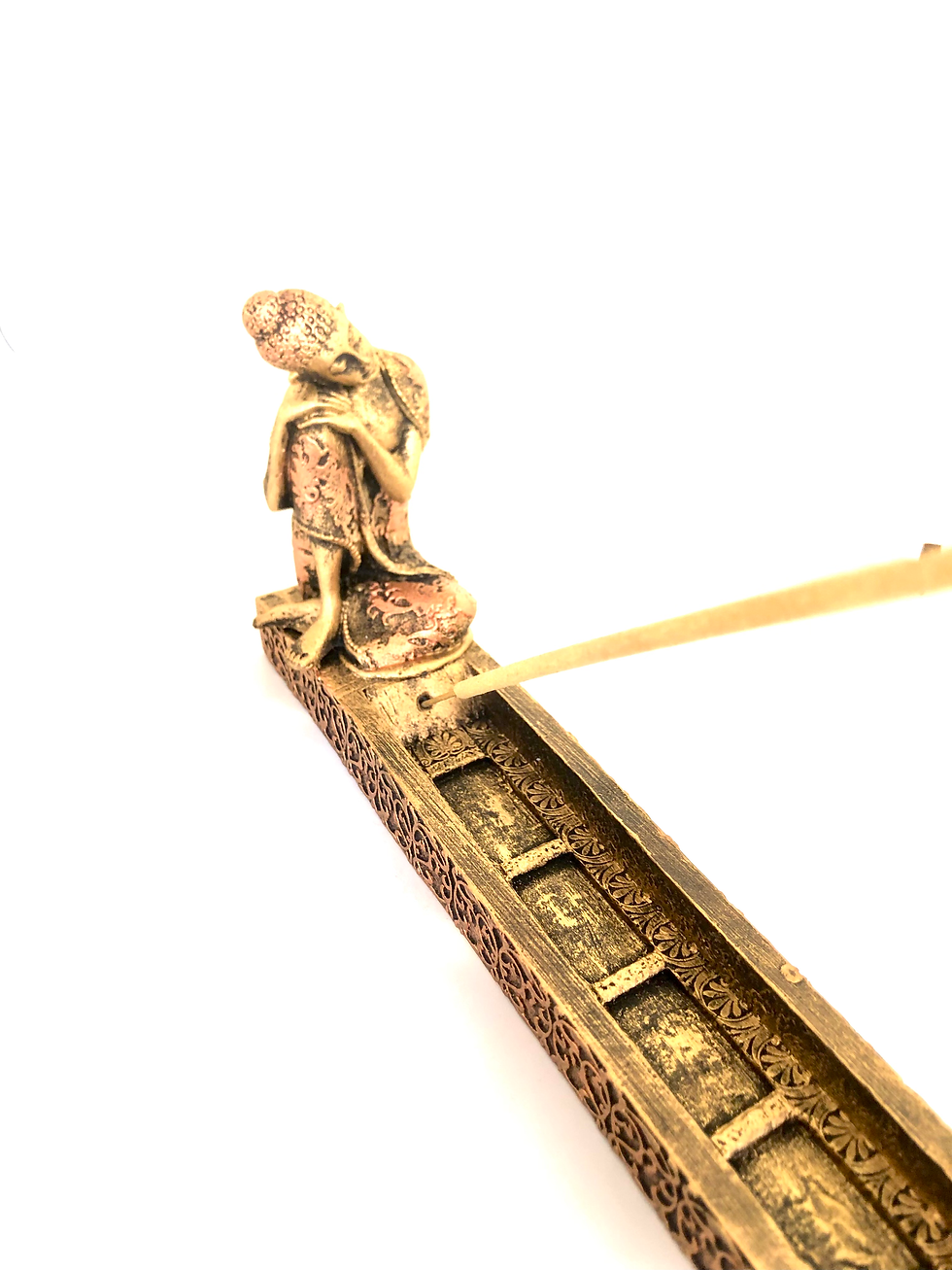Incensário Castiçal – Estátua de Buda em Resina Dourado