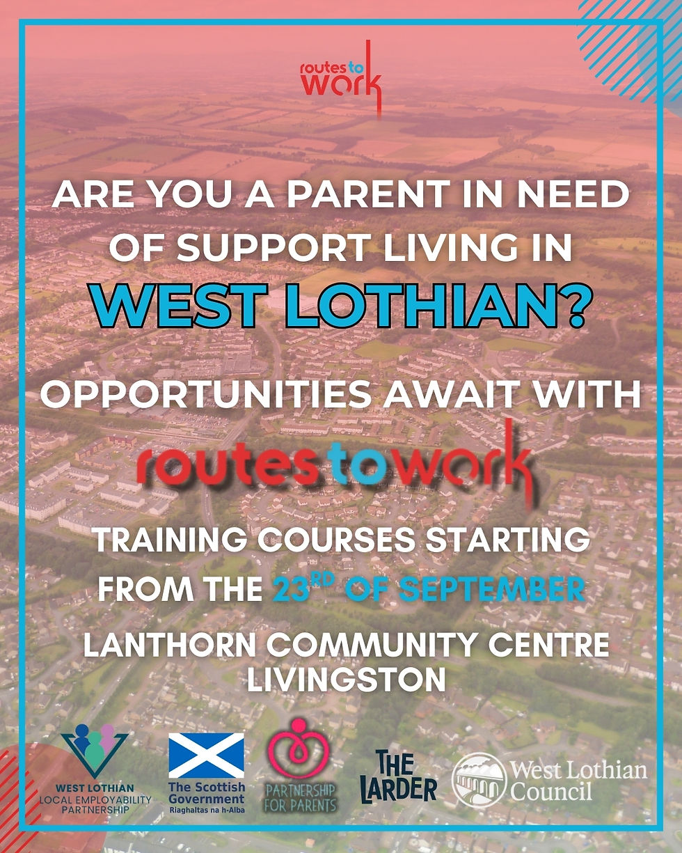 Promotional graphic for the training taking place in West Lothian