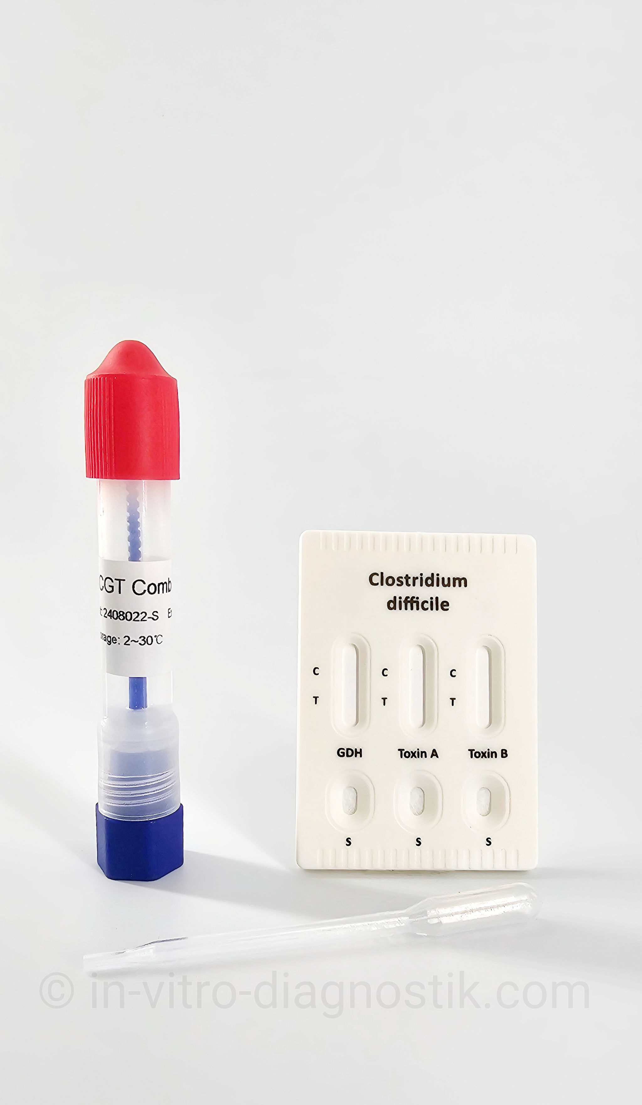 Produktbild Clostridium difficile GDH Toxin A B Combo Schnelltest-Kassette – 24protection GmbH