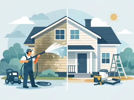 Pressure Washing Before Exterior Painting