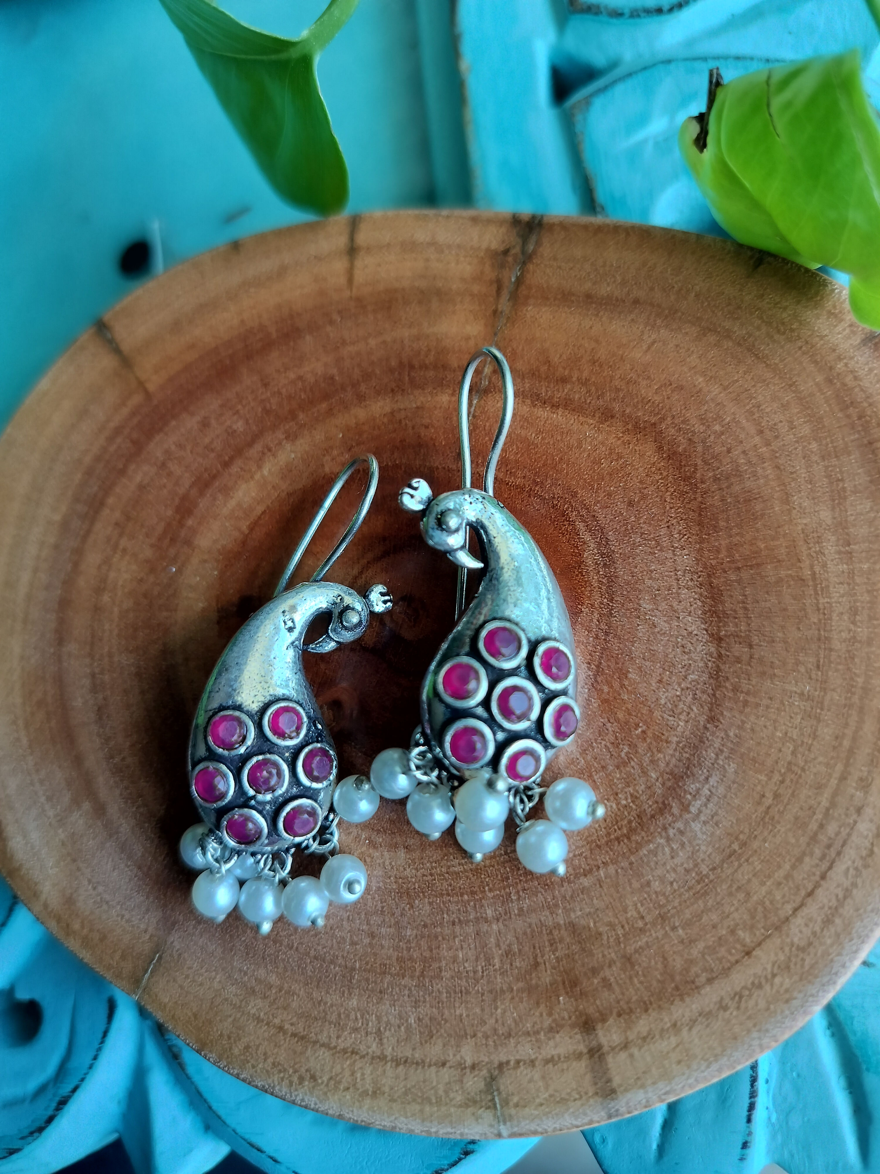 Ahalya Brass Silver Toned Hook Earrings