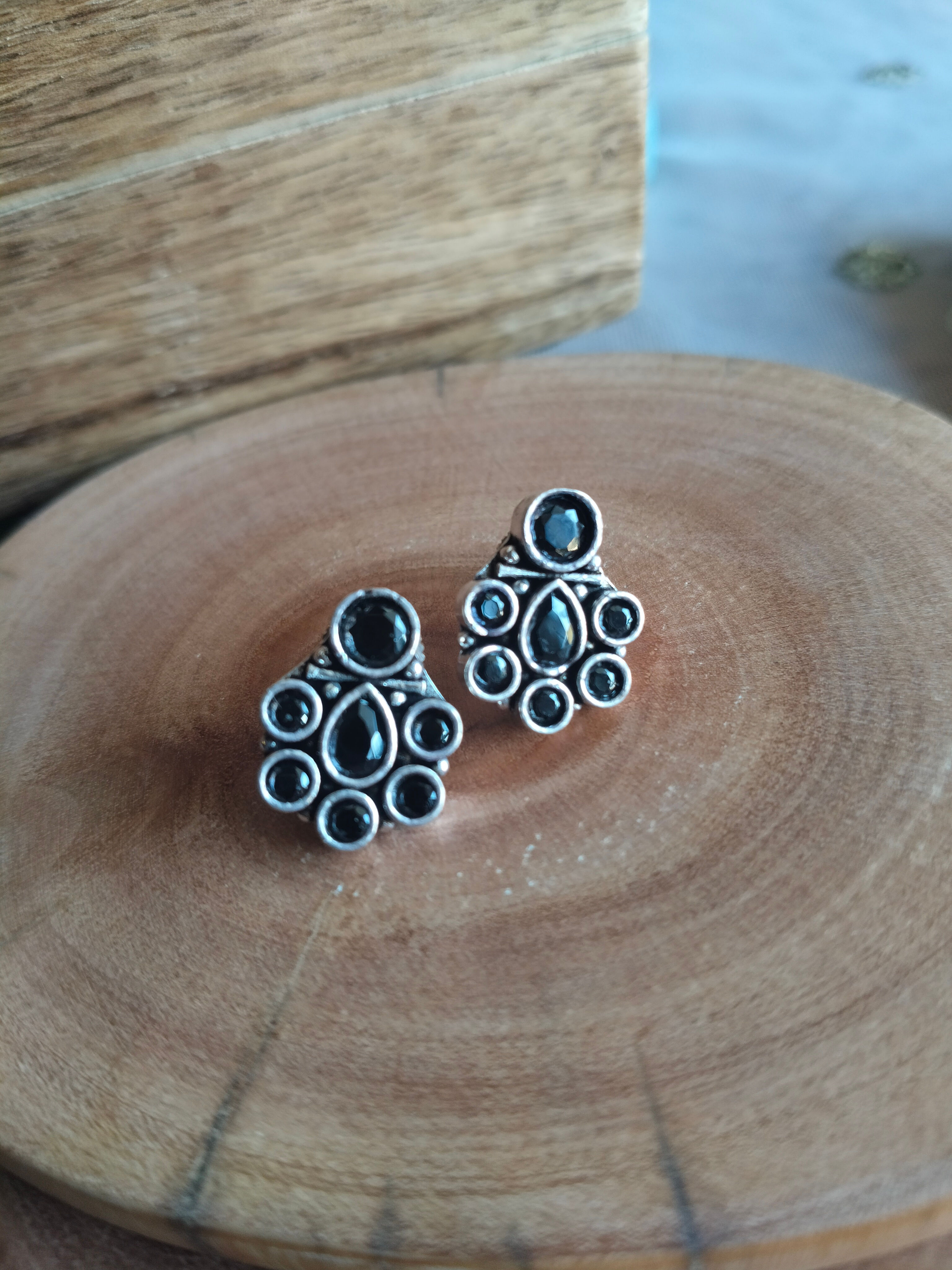 Kanthi Brass Silver Toned Studs