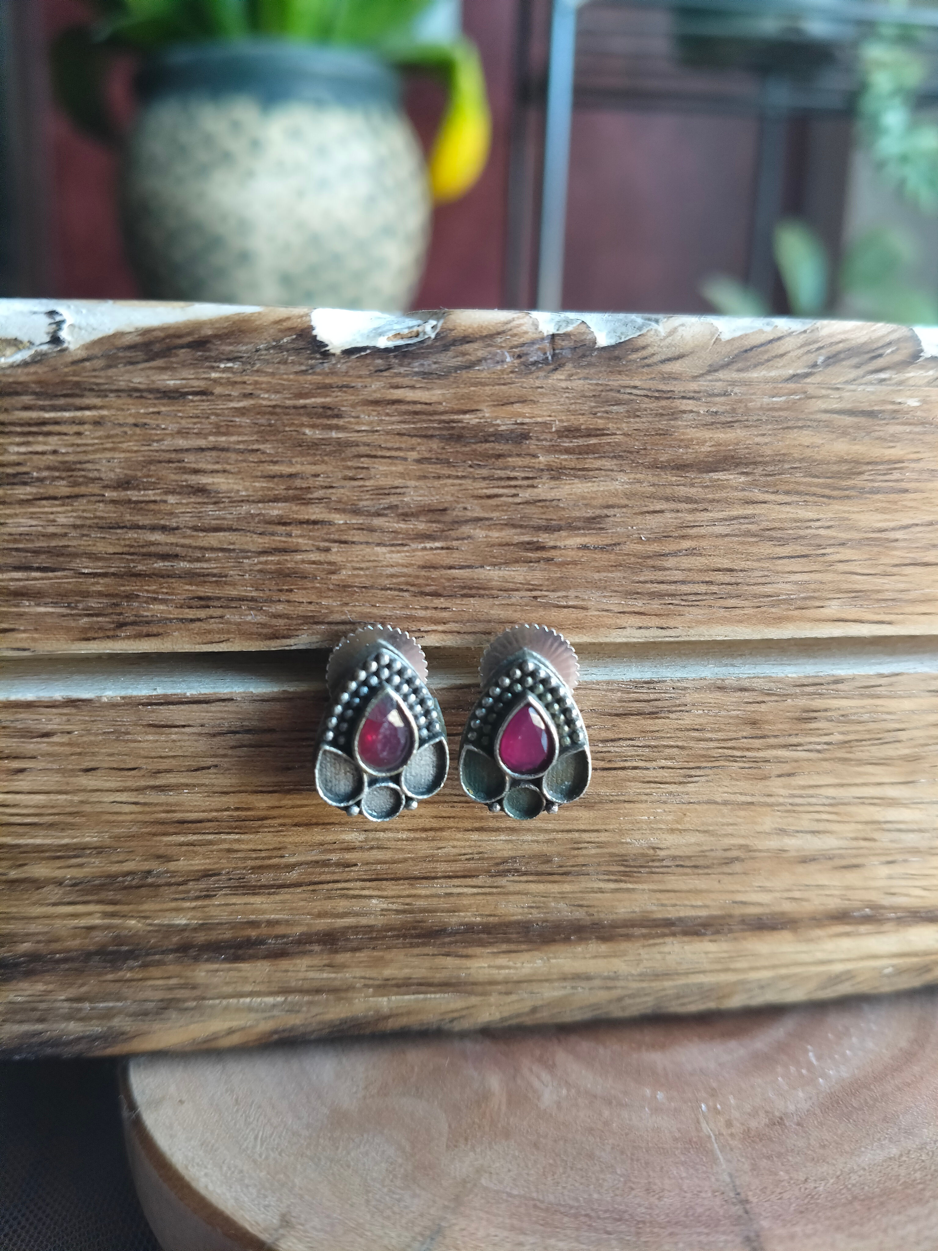 Ketaki Brass Oxidised Studs