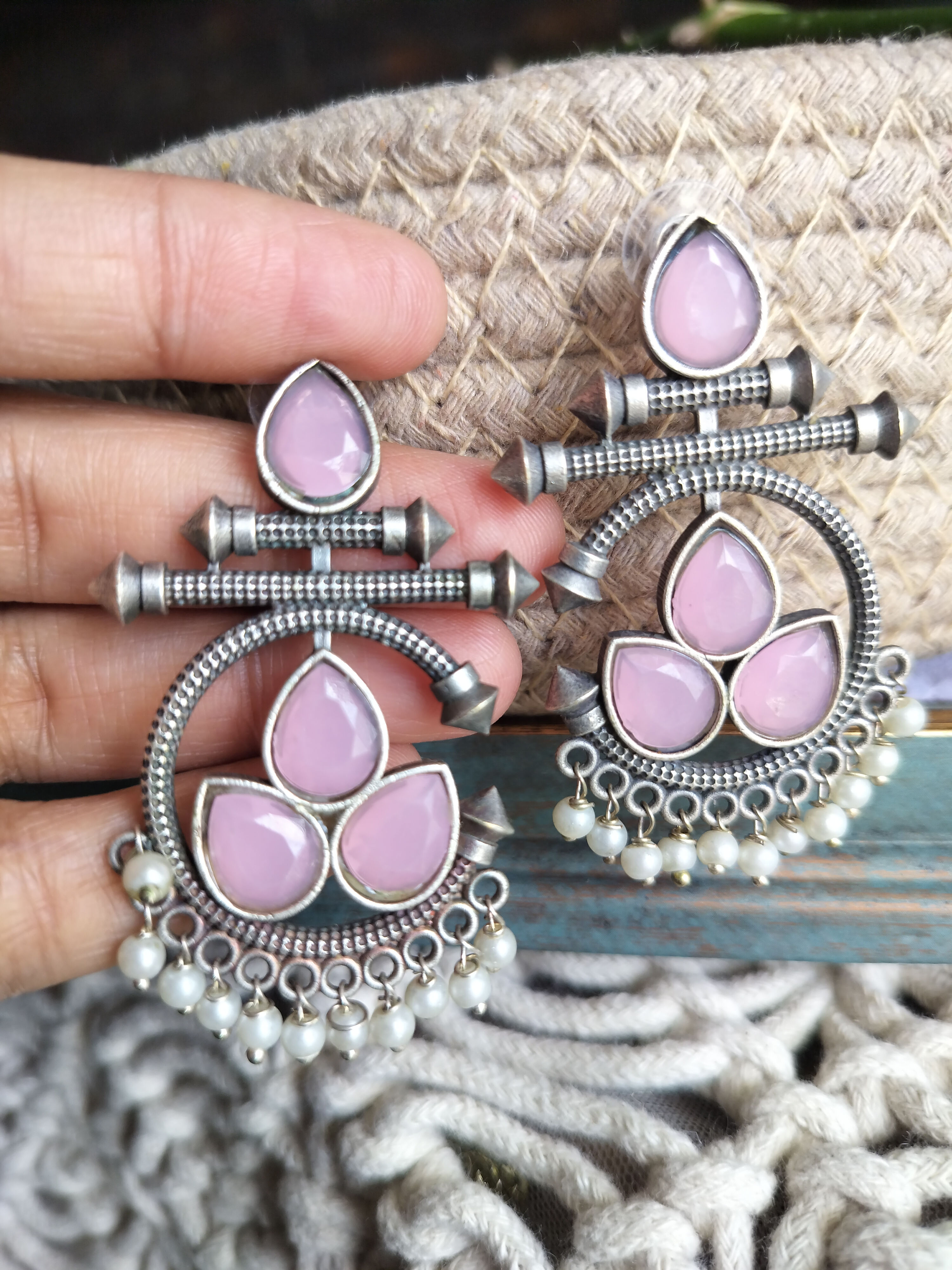 Anuragini Brass Silver Polished Earrings