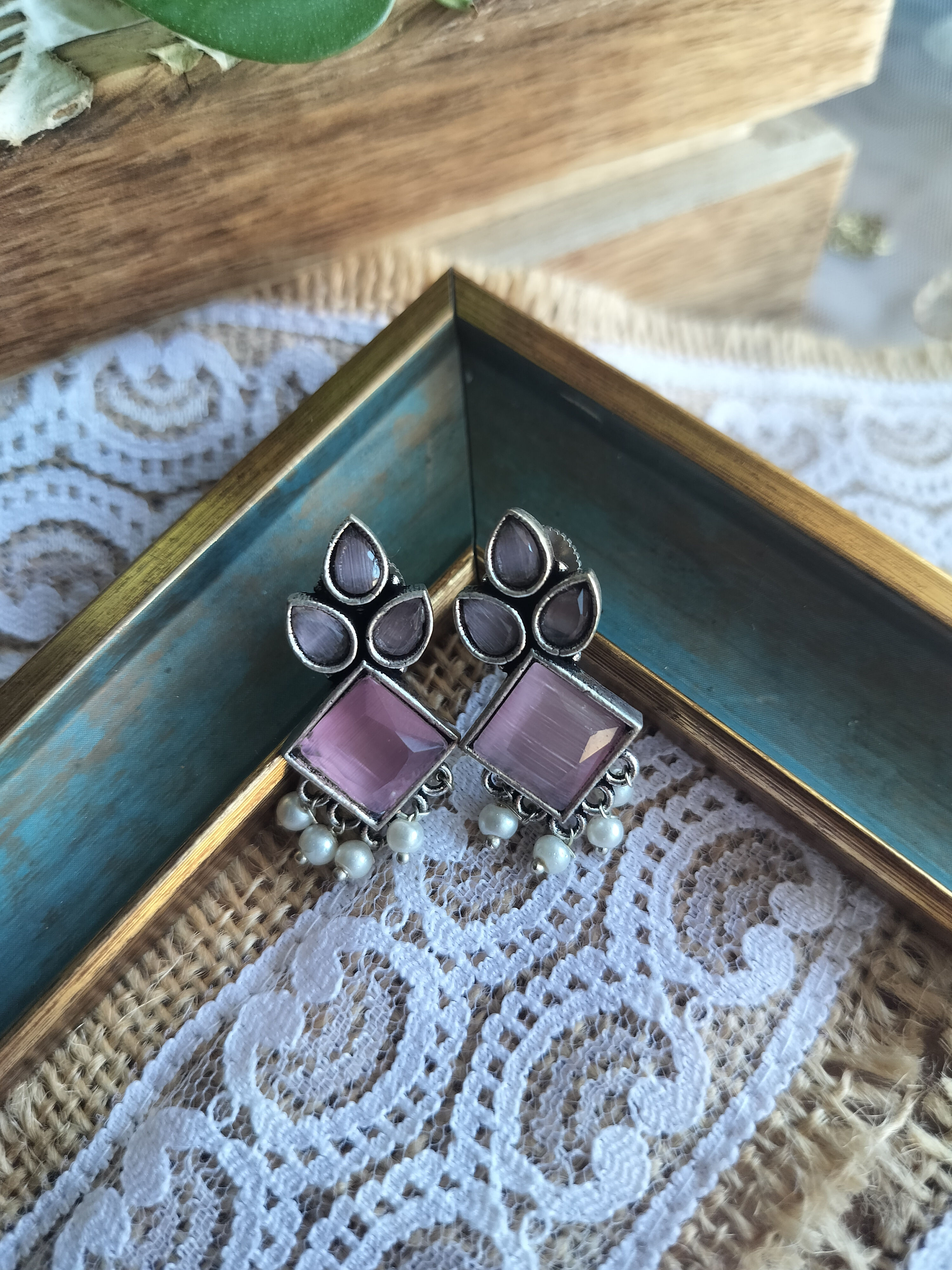 Ahana Silver Toned Earrings