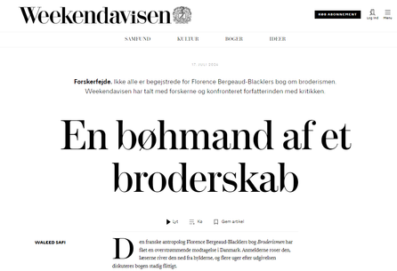 "Un croquemitaine de la fraternité". Weekendavisen (DK).