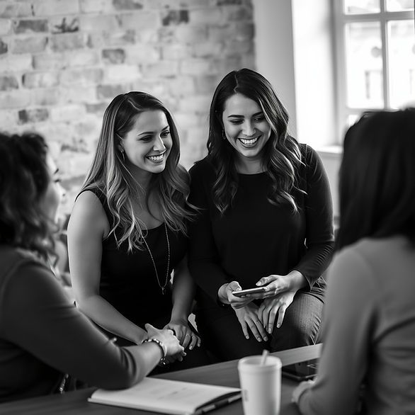 women collaborating in christian blog, make them black and white mix.jpg