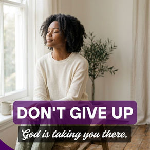 Christian quote for women that says Dear woman if you are somewhere between where you were and where you believe God is taking you, don't give up. Encouragement for waiting seasons.