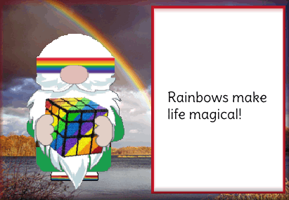 animated Rainbow Gnome card