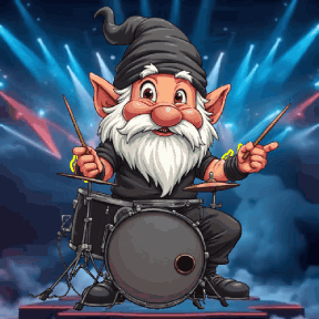 animated gnome rockstar