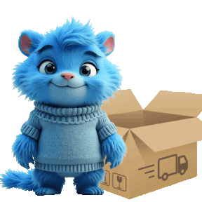 animted cute monster in the box