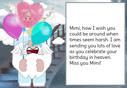 animated happy birthday in heave card - grandfather