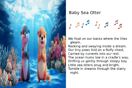 AI animated cards - ocean baby animals