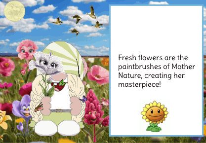 animated flower power gnome card