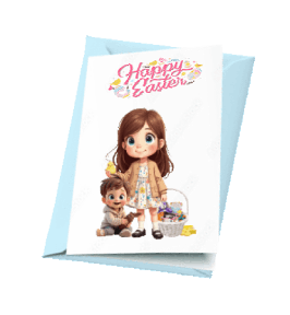 animated boys & girls Easter card