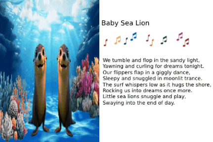 AI animated cards - ocean baby animals